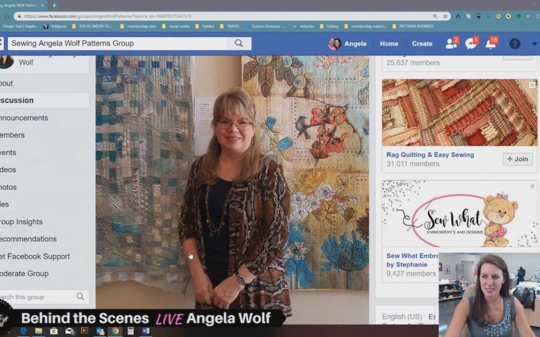 Vlog 119  Behind the Scenes LIVE with Angela Wolf  Showing off the fabulous outfits made by the Wolf Pack  Katie will be joining us to draw a winner to Sewing & Stitchery Expo in Puyallup @sewexpo  An…